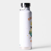 コックールカティエルイエローティール（緑がかった色）オレンジ ウォーターボトル (右面)