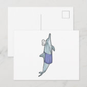 コック帽をかぶったイルカの料理人 ポストカード (正面/裏面)