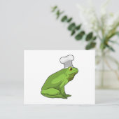 コック帽をかぶったカエル料理人 ポストカード (スタンド正面)