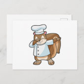 コック帽をかぶったクマ（のような）料理人 ポストカード (正面/裏面)