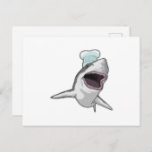 コック帽をかぶったシャーク ポストカード (正面/裏面)