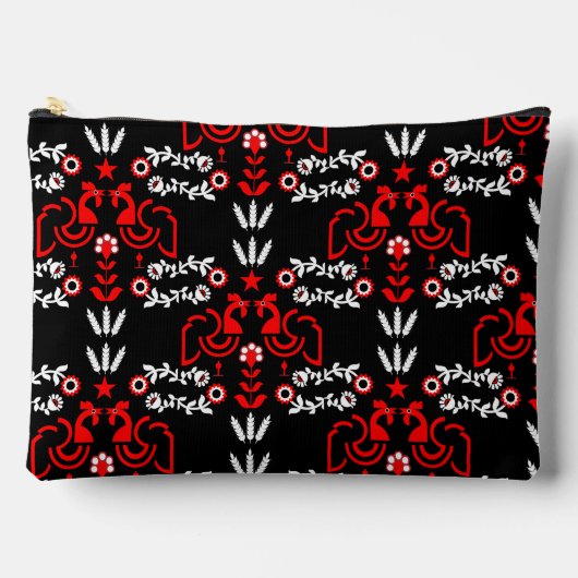 コッケレルスカンジナビアフォークアート アクセサリーポーチ (正面)