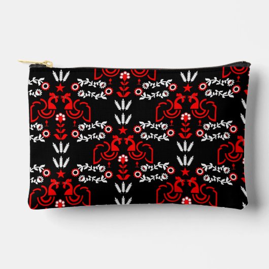 コッケレルスカンジナビアフォークアート アクセサリーポーチ (正面)