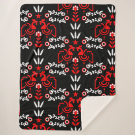 コッケレルスカンジナビアフォークアート シェルパブランケット