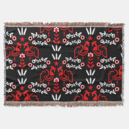 コッケレルスカンジナビアフォークアート スローブランケット