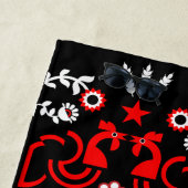 コッケレルスカンジナビアフォークアート ビーチタオル (インサイチュ)