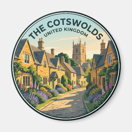 コッツウォルズの村 イギリス マグネット (正面)