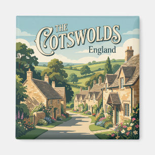 コッツウォルズの村 ビンテージポスター イギリス マグネット