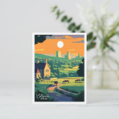 コッツウォルズイングランドアートヴィンテージトラベルイラストレーション ポストカード (スタンド正面)