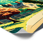 コッツウォルズイングランドヴィンテージ旅行イラストレーション ポスター (角)