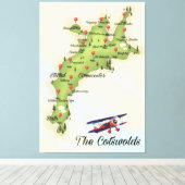コッツウォルズヴィンテージマップ キャンバスプリント (インサイチュ (ウッドフロア))