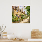 コッツウォーズ旅行の美しい水色 ポスター (キッチン)