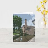 コッツウォールズビレッジウォーターミルビューグリーティングカード カード (黄色い花)