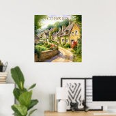 コッツワ魅力的ーズ旅行の水色 ポスター (ホームオフィス)