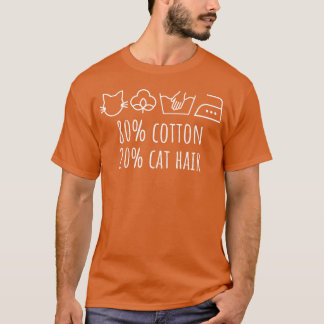 コットンとネコの毛おもしろい猫 Tシャツ