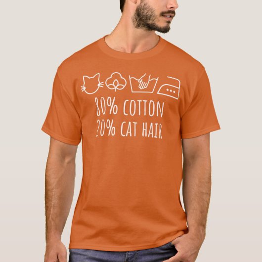 コットンとネコの毛おもしろい猫 Tシャツ (正面)