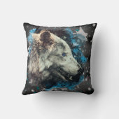 *~*コットンウルフトーテムブルー抽象芸術 クッション (裏面)