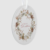 コットンエレガントとピネコーンクリスマスリース オーナメント (正面)