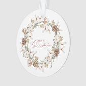 コットンエレガントとピネコーンクリスマスリース オーナメント (正面)
