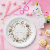 コットンエレガントとピネコーンクリスマスリース ペーパープレート (パーティー)