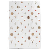 コットンエレガントとピネコーンクリスマスリース ミディアムペーパーバッグ (裏面)