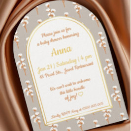 コットンエレガントフローラアーチベビーシャワー招待状 招待状