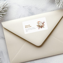 コットンエレガントブーケ付きクリスマスラベル ラベル