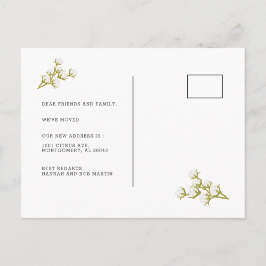 コットンエレガントリースホワイトムービング 案内ポストカード (裏面)