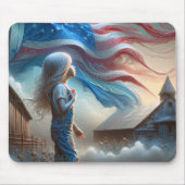 コットンカントリーの愛国少女 マウスパッド (正面)