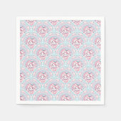 コットンキャンディかわいいバニーマンダラアールデコホタテ スタンダードカクテルナプキン (正面)
