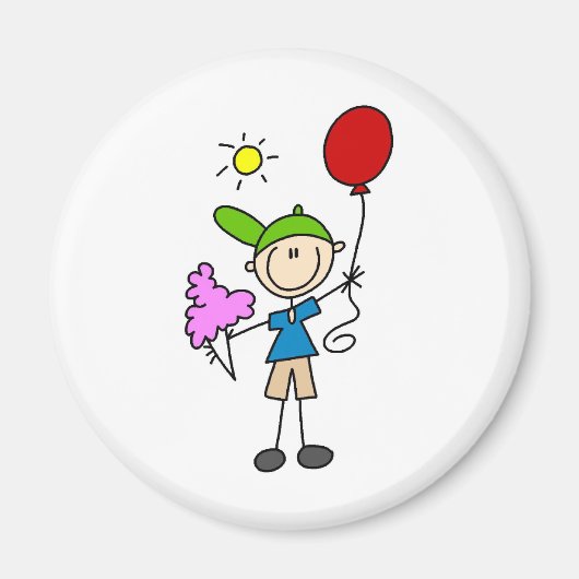 コットンキャンディとフェアマグネットのバルーン マグネット (正面)