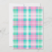 コットンキャンディのチェック柄の美しいレズビアン旅 招待状 (裏面)