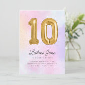 コットンキャンディウォーターカラーガールズ10thバースデーパーティー 招待状 (スタンド正面)