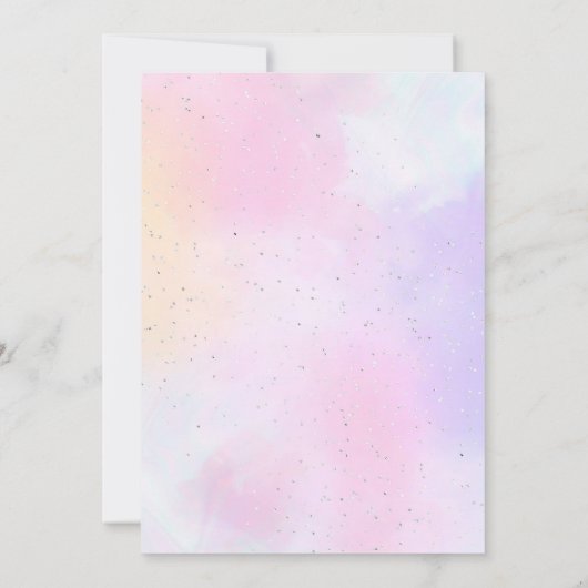 コットンキャンディウォーターカラーガールズ7誕生日バルーン 招待状 (裏面)