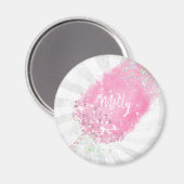 コットンキャンディグリッターかわいいガーリーピンク マグネット (正面/裏面)