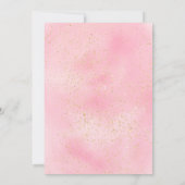 コットンキャンディグリッターネイビーピンクの水色の甘い16 招待状 (裏面)