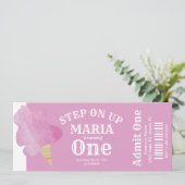 コットンキャンディサーカステント誕生日チケットパーティー 招待状 (スタンド正面)