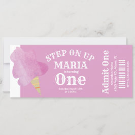 コットンキャンディサーカステント誕生日チケットパーティー 招待状