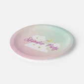 コットンキャンディスカイスランバーパーティの招待状 ペーパープレート (アングル)