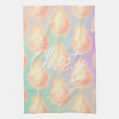 コットンキャンディスターダスト桃ティール(緑がかった色)パープルパステル キッチンタオル (縦)