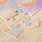 コットンキャンディスターダスト桃ティール(緑がかった色)パープルパステル ジグソーパズル (側面)