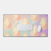 コットンキャンディスターダスト桃ティール(緑がかった色)パープルパステル デスクマット (キーボード&マウス)