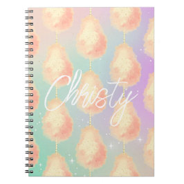 コットンキャンディスターダスト桃ティール（緑がかった色）パープルパステル ノートブック