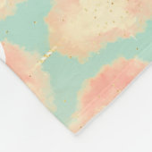 コットンキャンディスターダスト桃ティール（緑がかった色）パープルパステル フリースブランケット (角)