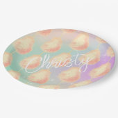 コットンキャンディスターダスト桃ティール(緑がかった色)パープルパステル ペーパープレート (アングル)