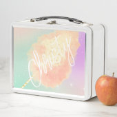 コットンキャンディスターダスト桃ティール（緑がかった色）パープルパステル メタルランチボックス (インサイチュ)