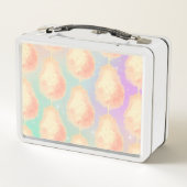 コットンキャンディスターダスト桃ティール（緑がかった色）パープルパステル メタルランチボックス (裏面)