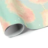 コットンキャンディスターダスト桃ティール(緑がかった色)パープルパステル ラッピングペーパー (ロールコーナー)