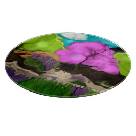 コットンキャンディツリーズ抽象芸術アート カッティングボード