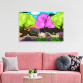 コットンキャンディツリーズ抽象芸術アート キャンバスプリント (インサイチュ (リビング))